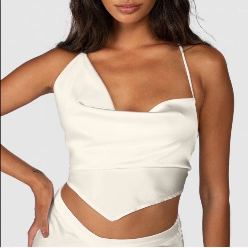 NWT JAGGER & STONE LEIGH LACE BACK TOP WHITE